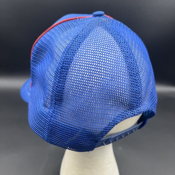 Vintage Rainbow Quebec Canada Retro Snapback Trucker's Hat Cap Mesh RARE Blue - Picture 4 of 12